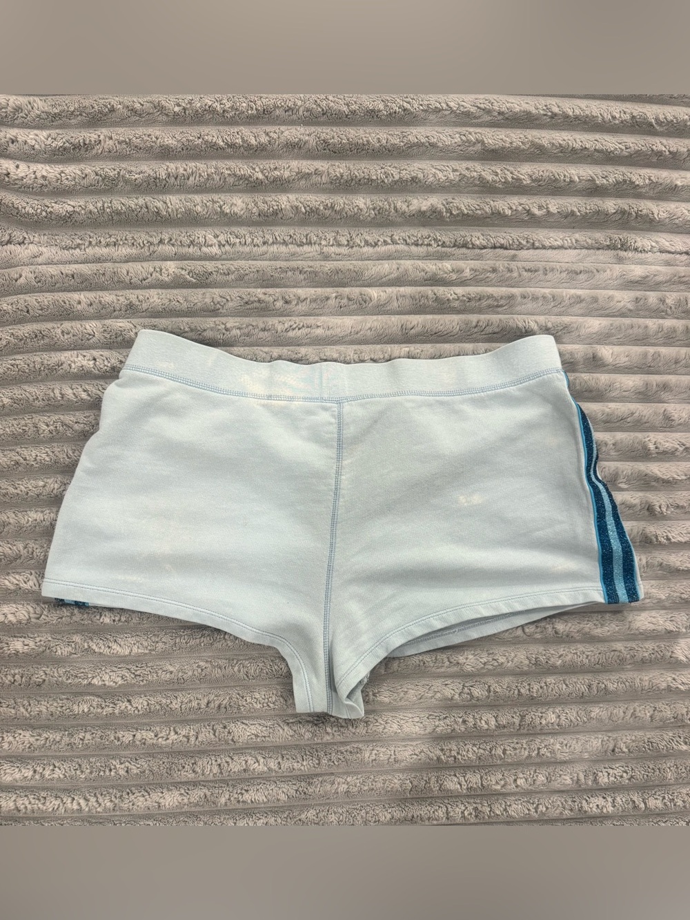 Victoria's Secret Light Blue Athletic Lounge Shorts with Blue Side Trim - Picture 2 of 4